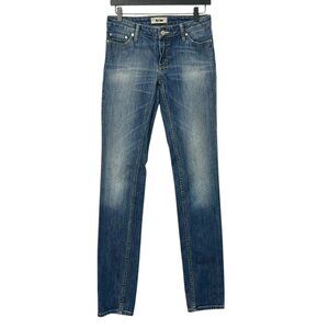 Acne Women's Kex Skinny Jeans in Le Blue Low Rise Cotton Stretch Size 29 x 34